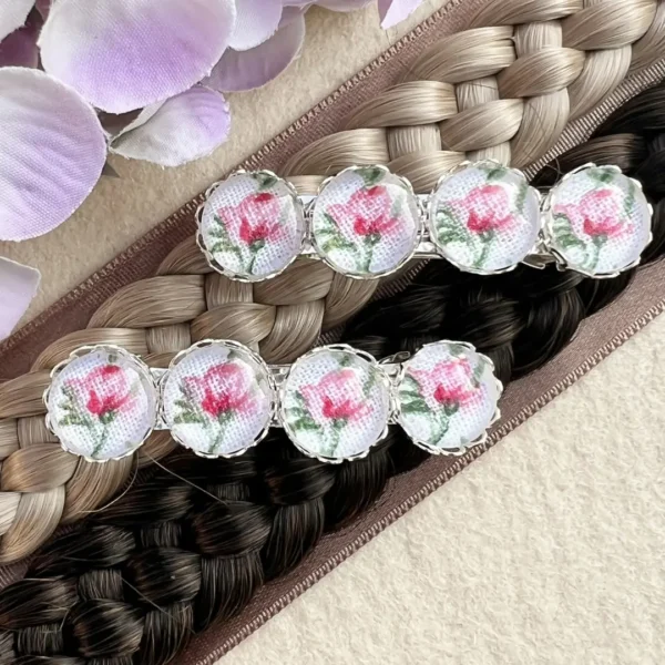 Kleine Trachten-Haarspange mit Rosen rosa – Bild 1 – Chiemgauer Heimatwerk Trachten-Onlineshop Kleine Trachten-Haarspange mit Rosen rosa - Bild 1 - Chiemgauer Heimatwerk Trachten-Onlineshop
