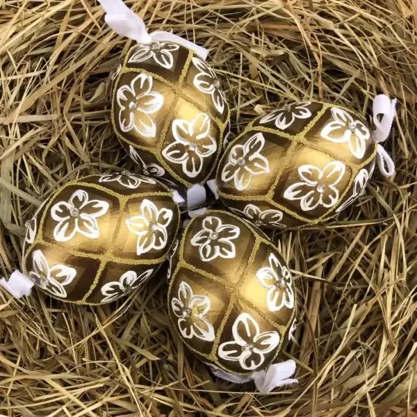Handbemalte Ostereier in gold – Bild 1 – Chiemgauer Heimatwerk Trachten-Onlineshop Handbemalte Ostereier in gold - Bild 1 - Chiemgauer Heimatwerk Trachten-Onlineshop