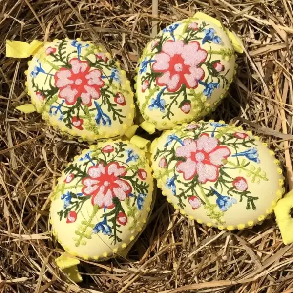 Handbemalte Ostereier mit Blumenstrauß gelb – Bild 1 – Chiemgauer Heimatwerk Trachten-Onlineshop Handbemalte Ostereier mit Blumenstrauß gelb - Bild 1 - Chiemgauer Heimatwerk Trachten-Onlineshop