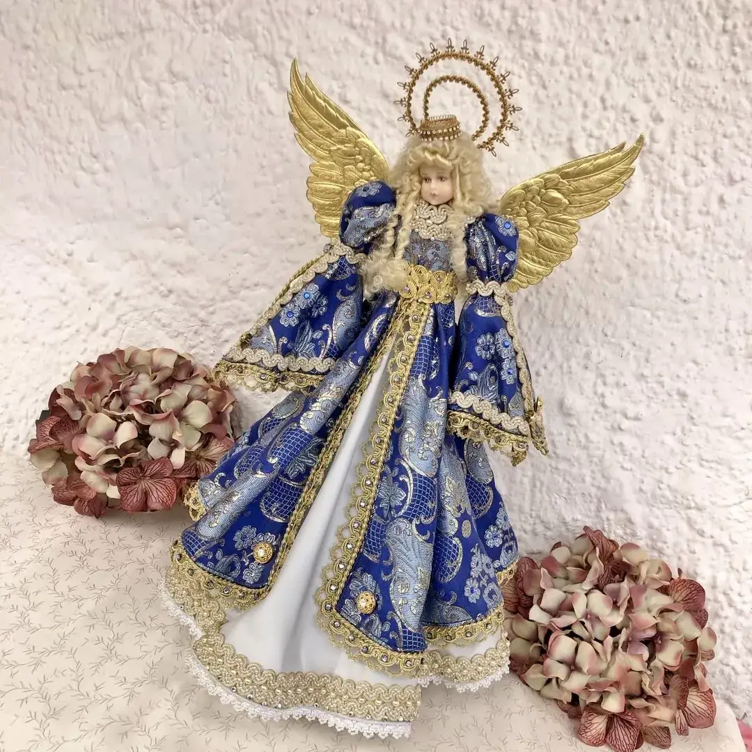 Klosterarbeit Weihnachtsengel in königsblau-hellblau – Bild 2 – Chiemgauer Heimatwerk Trachten-Onlineshop Klosterarbeit Weihnachtsengel in königsblau-hellblau - Bild 2 - Chiemgauer Heimatwerk Trachten-Onlineshop