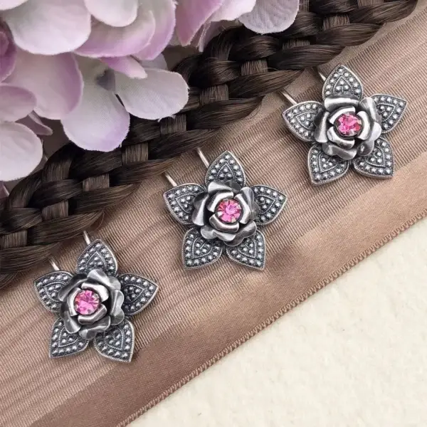 Trachten-Haarnadel mit Swarovski in rosa No. 1 - Bild 1 - Chiemgauer Heimatwerk Trachten-Onlineshop
