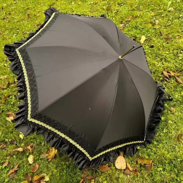 Trachtenschirm mit Rüsche schwarz No. 12 – Bild 1 – Chiemgauer Heimatwerk Trachten-Onlineshop Trachtenschirm mit Rüsche schwarz No. 12 - Bild 1 - Chiemgauer Heimatwerk Trachten-Onlineshop