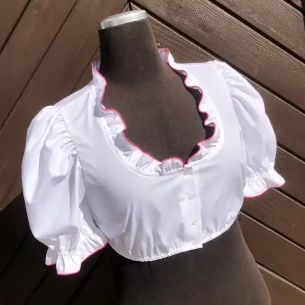 Waldorff Dirndlbluse kurzarm mit Paspel pink – Bild 1 – Chiemgauer Heimatwerk Trachten-Onlineshop Waldorff Dirndlbluse kurzarm mit Paspel pink - Bild 1 - Chiemgauer Heimatwerk Trachten-Onlineshop