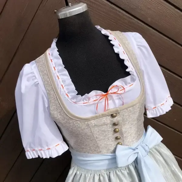 Waldorff Dirndlbluse kurzarm mit Satinbändchen orange – Bild 1 – Chiemgauer Heimatwerk Trachten-Onlineshop Waldorff Dirndlbluse kurzarm mit Satinbändchen orange - Bild 1 - Chiemgauer Heimatwerk Trachten-Onlineshop