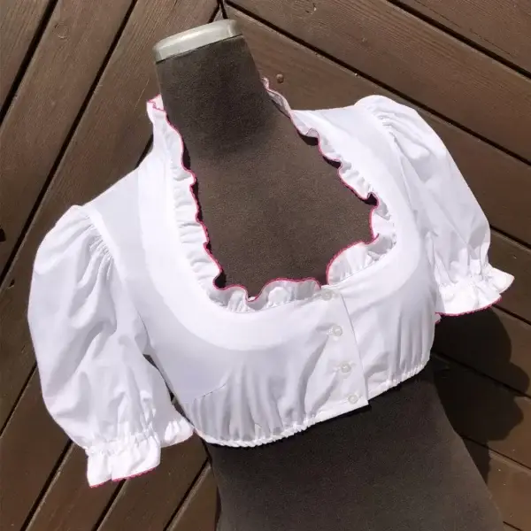Waldorff Dirndlbluse kurzarm mit Zackenlitze pink – Bild 1 – Chiemgauer Heimatwerk Trachten-Onlineshop Waldorff Dirndlbluse kurzarm mit Zackenlitze pink - Bild 1 - Chiemgauer Heimatwerk Trachten-Onlineshop