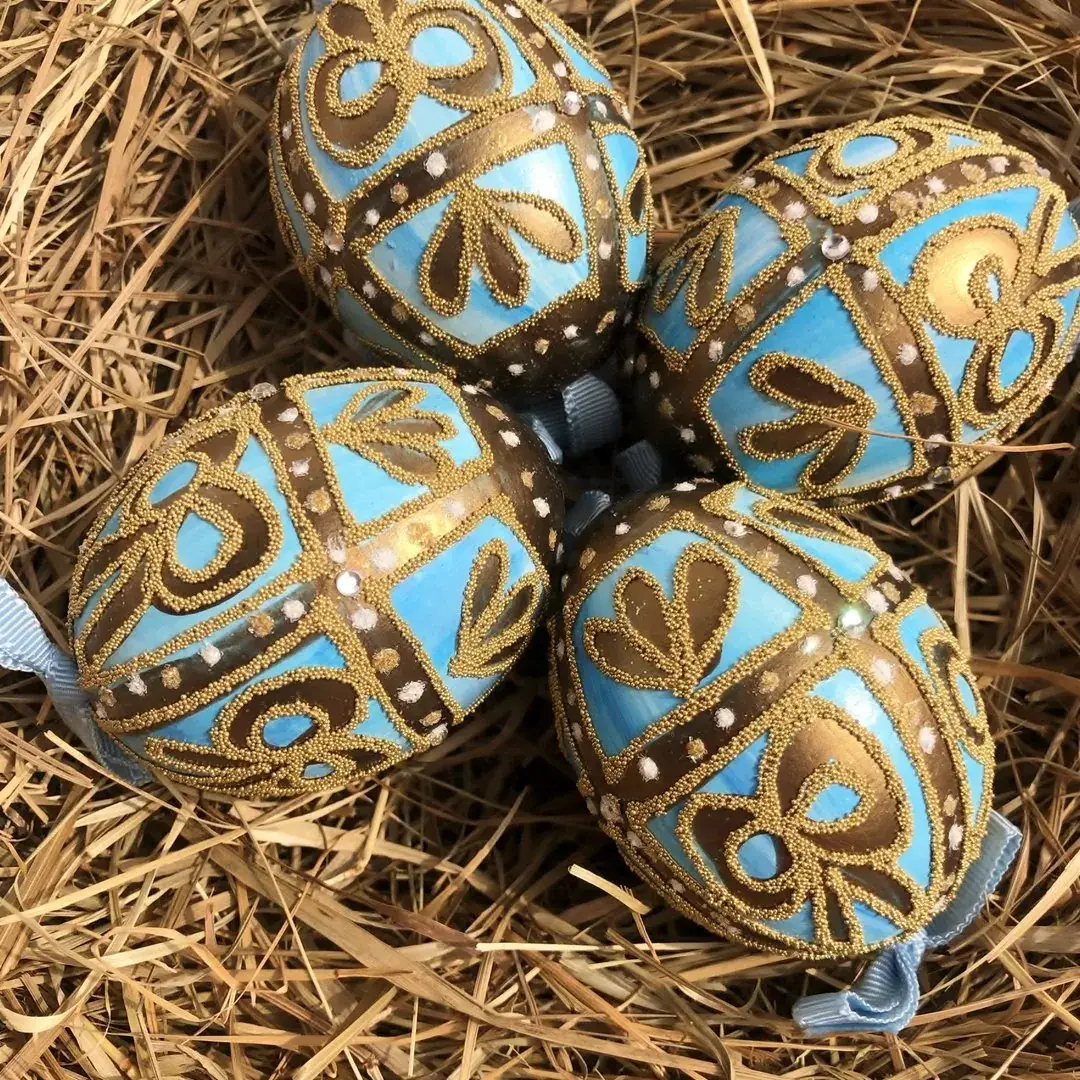 Handbemalte Ostereier in türkis-gold – Bild 12 – Chiemgauer Heimatwerk Trachten-Onlineshop Handbemalte Ostereier in türkis-gold - Bild 12 - Chiemgauer Heimatwerk Trachten-Onlineshop
