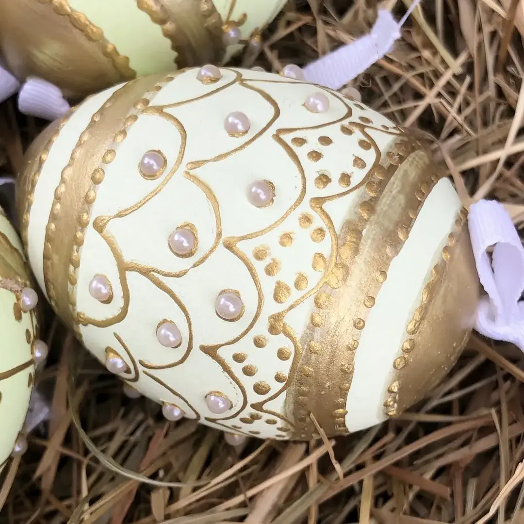 Handbemalte Ostereier mit Fabergé grün No. 1 – Bild 4 – Chiemgauer Heimatwerk Trachten-Onlineshop Handbemalte Ostereier mit Fabergé grün No. 1 - Bild 4 - Chiemgauer Heimatwerk Trachten-Onlineshop