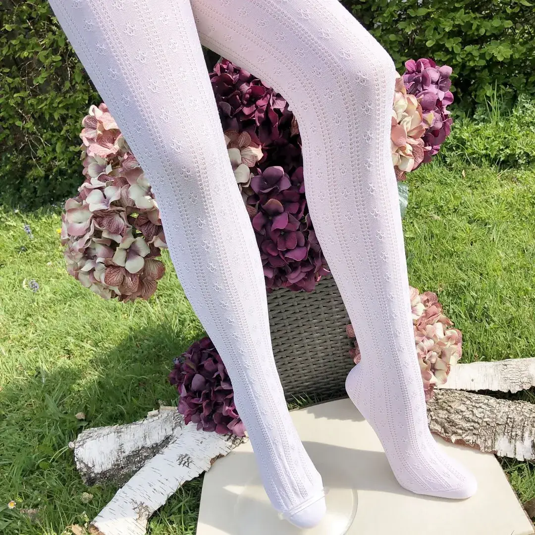 Lusana Trachtenstrumpfhose mit Ajourmuster in weiß – Bild 2 – Chiemgauer Heimatwerk Trachten-Onlineshop Lusana Trachtenstrumpfhose mit Ajourmuster in weiß - Bild 2 - Chiemgauer Heimatwerk Trachten-Onlineshop