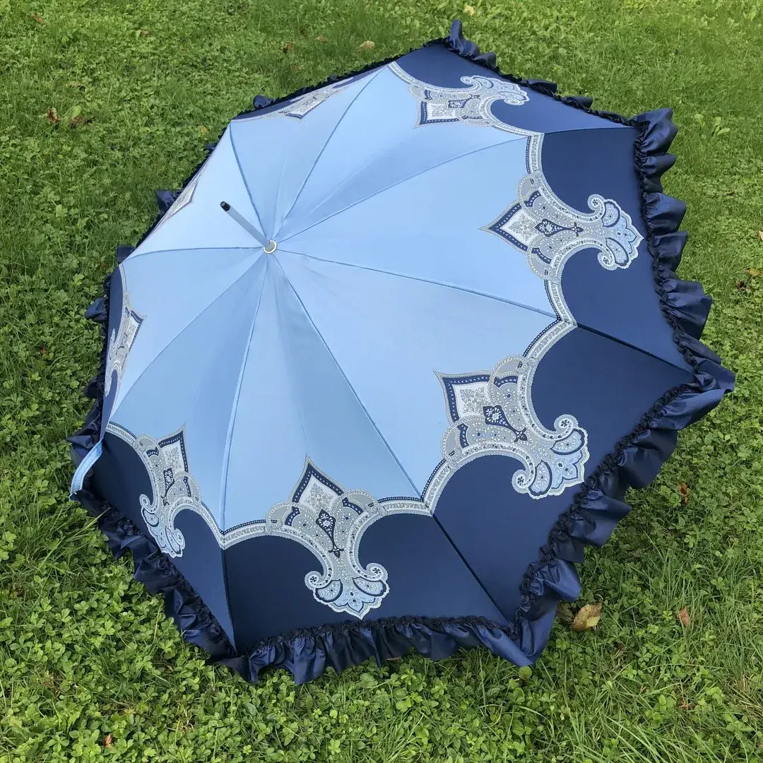 Trachtenschirm aus blauem Satin – Bild 2 – Chiemgauer Heimatwerk Trachten-Onlineshop Trachtenschirm aus blauem Satin - Bild 2 - Chiemgauer Heimatwerk Trachten-Onlineshop