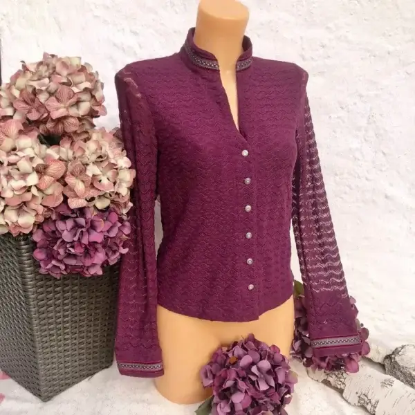 Waldorff Trachtenjacke aus Strick in cyclam - Bild 1 - Chiemgauer Heimatwerk Trachten-Onlineshop
